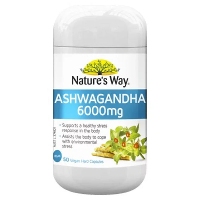 Nature's Way Ashwagandha 50 Capsules - OhYouLuckyDuck.com.au