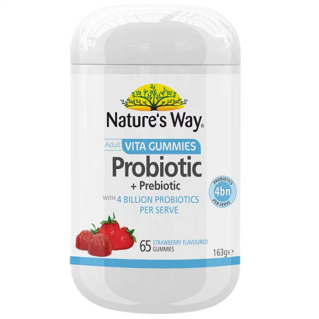 Natures Way Adult Vita Gummies Probiotic And Prebiotic 4BN 65s - OhYouLuckyDuck.com.au