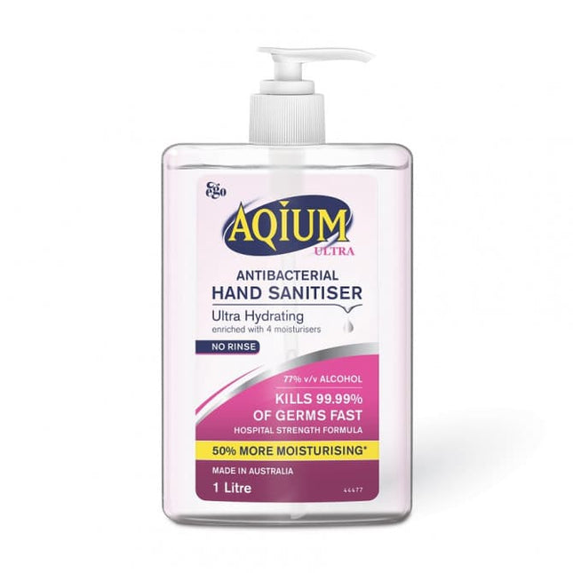 Ego Aqium Antibacterial Ultra Hydrating Hand Sanitiser 1L - OhYouLuckyDuck.com.au