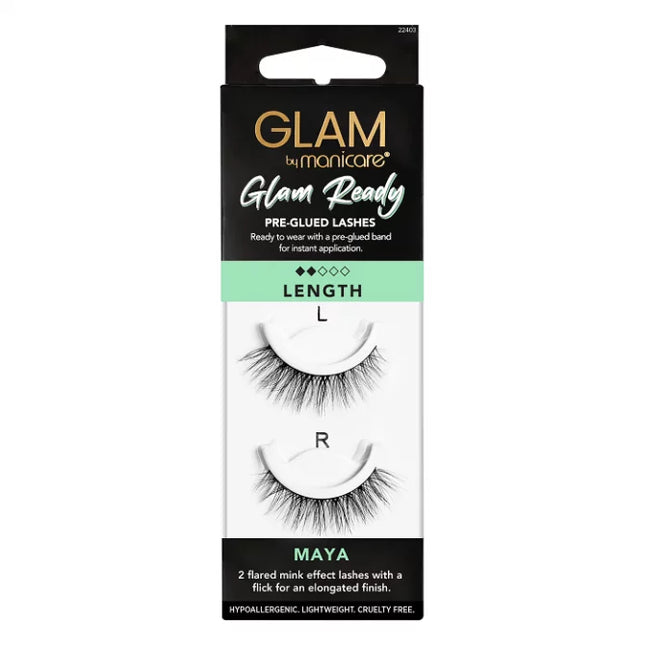 Glam By Manicare Maya Glam Ready Pre-Glued Lashes - OhYouLuckyDuck.com.au