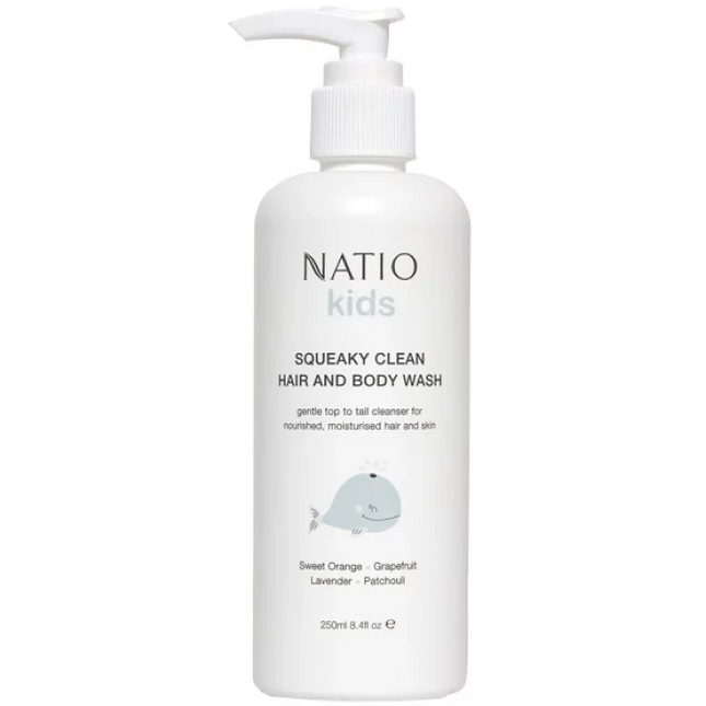 Natio Squeaky Clean Hair & Body Wash 250ml - OhYouLuckyDuck.com.au