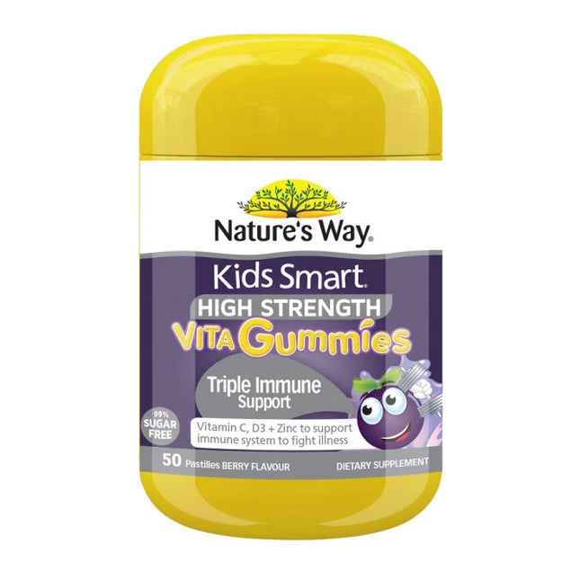 Nature's Way Kids Smart High Strength Vita Gummies Triple Immune Support 50s - OhYouLuckyDuck.com.au