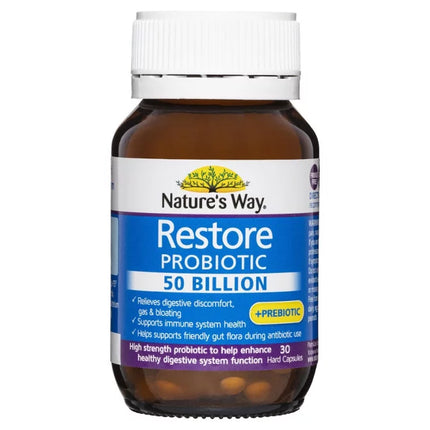 Nature's Way Restore Probiotic 50 Billion 30 Capsules - OhYouLuckyDuck.com.au