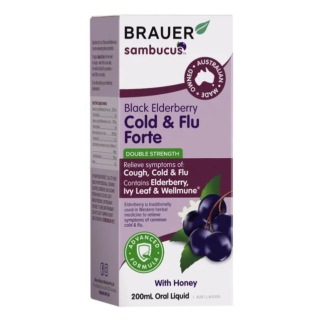 Brauer Sambucus Immune Plus Adult Liquid 200mL - OhYouLuckyDuck.com.au