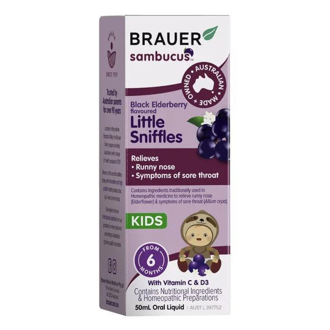 Brauer Sambucus Little Sniffles For Infants & Kids 50ml - OhYouLuckyDuck.com.au
