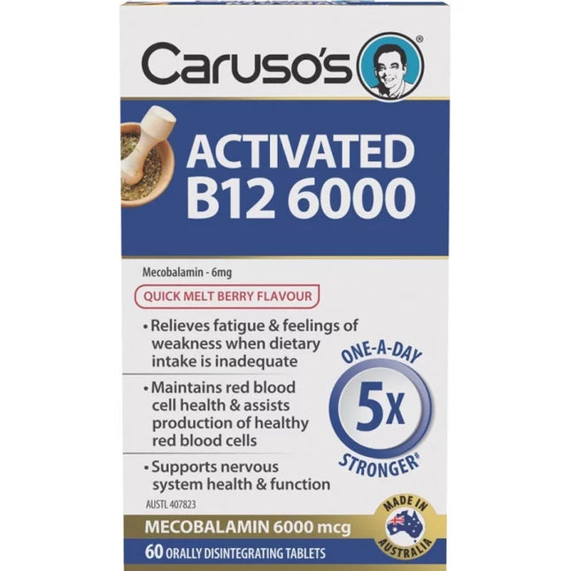 Caruso's Activated B12 6000 60 Tablets - OhYouLuckyDuck.com.au