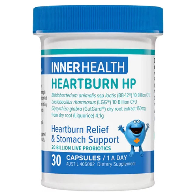 Inner Health Heartburn HP 30 Capsules - OhYouLuckyDuck.com.au