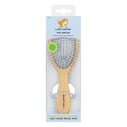 Lady Jayne Pad Brush - Exfoliate & Smooth Anti-Frizz Metal Pins - OhYouLuckyDuck.com.au