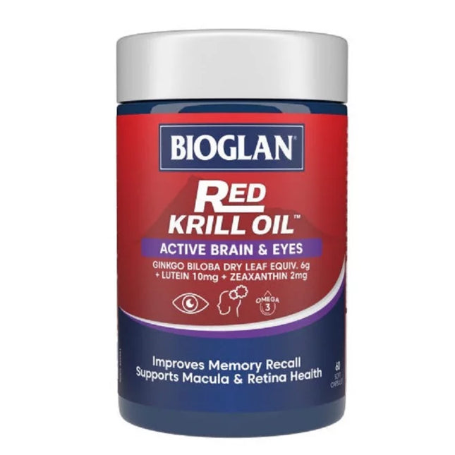 Bioglan Red Krill Oil Active Brain & Eyes 60 Capsules - OhYouLuckyDuck.com.au