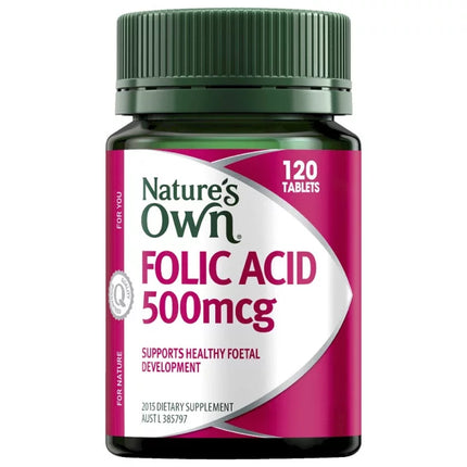 Nature's Own Folic Acid 500mcg 120 Tablets - OhYouLuckyDuck.com.au