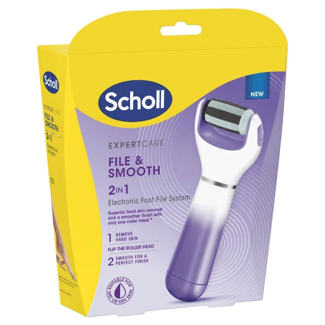 Scholl ExpertCare File And Smooth 2 In 1 Electronic Foot File System - OhYouLuckyDuck.com.au