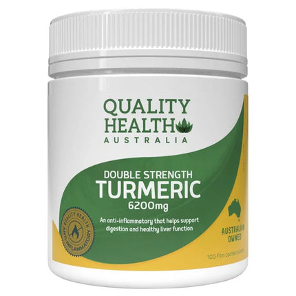 Quality Health Australia Double Strength Turmeric 6200mg 100s - OhYouLuckyDuck.com.au