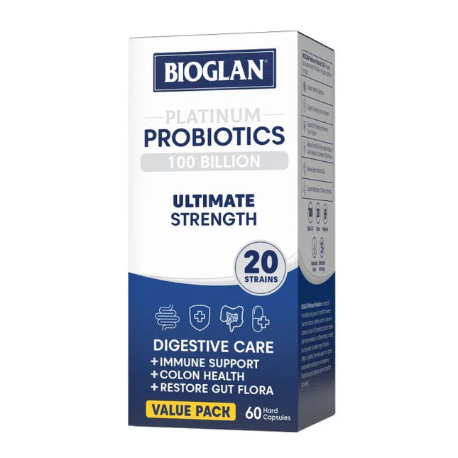 Bioglan Platinum Probiotics 100 Billion 60 Capsules - OhYouLuckyDuck.com.au