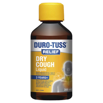 Duro Tuss Relief Dry Cough Liquid 200ml - OhYouLuckyDuck.com.au