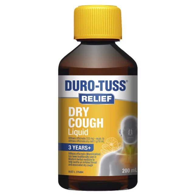 Duro Tuss Relief Dry Cough Liquid 200ml - OhYouLuckyDuck.com.au