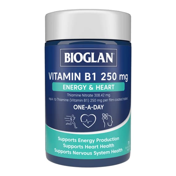 Bioglan Vitamin B1 250mg Energy and Heart 75 Tablets - OhYouLuckyDuck.com.au