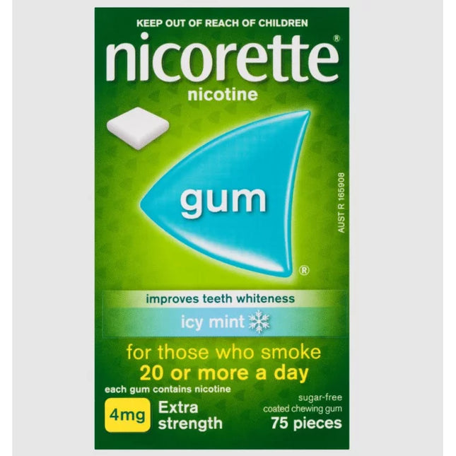 Nicorette Gum Icy Mint 4mg 75 Pack - OhYouLuckyDuck.com.au