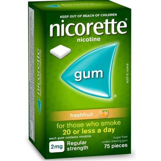Nicorette Gum Fresh Fruit 2mg 75 Pack - OhYouLuckyDuck.com.au