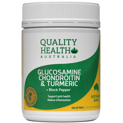 Quality Health Glucosamine Chondroitin And Turmeric 250 Tablets