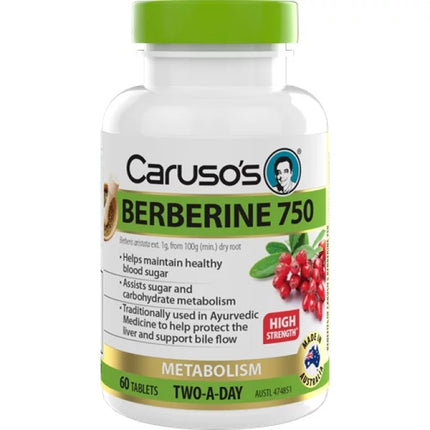 Carusos Berberine 750 Tabs 60