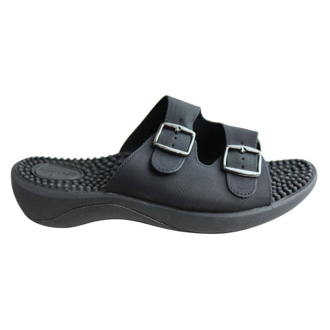 Homyped Crest Massage Women's Slides Black Size 9