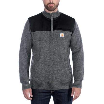 Carhartt Quarter Zip Sweater Carbon Heather Small