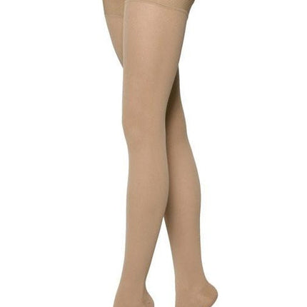 Sigvaris Essential Cotton Unisex Thigh-High Grip-Top Compression Stockings 20-30mmHg Open Toe Small/Long Crispa