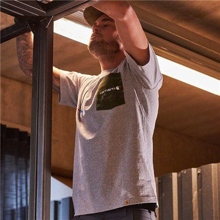 Carhartt Relaxed Fit Heavyweight S/S Camo Pocket Graphic T-Shirt Heather Grey