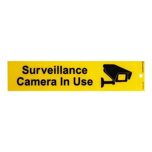 Sandleford "Surveillance Camera In Use" 245 x 58mm Self Adhesive Sign