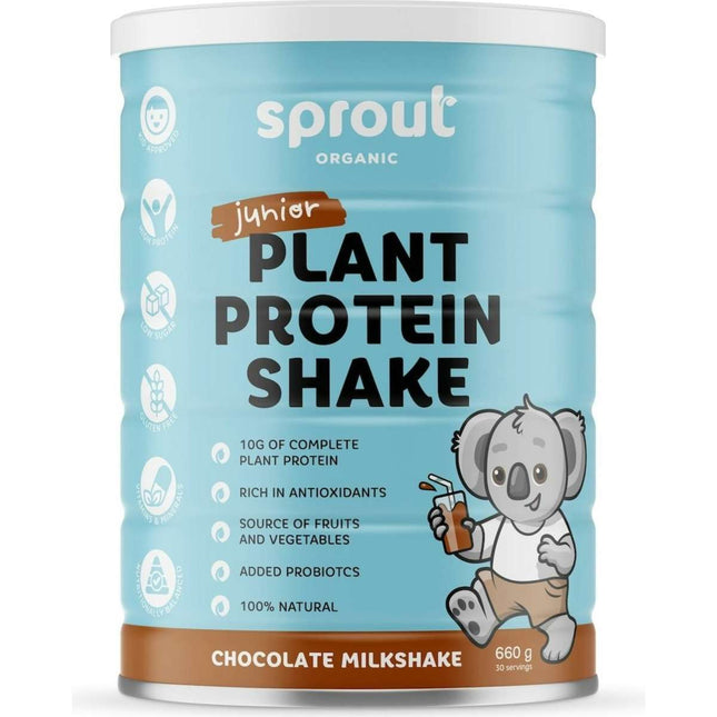 Sprout Organic Junior Plant Protein Shake (Chocolate) - 660g - OhYouLuckyDuck.com.au