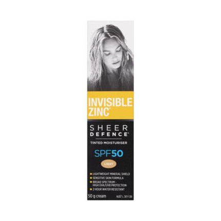 Invisible Zinc Sheer Defence SPF 50 Tinted Moisturiser 50g - OhYouLuckyDuck.com.au