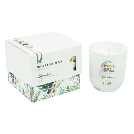 Liberation Soy Candle with Rose and Eucalyptus 130g