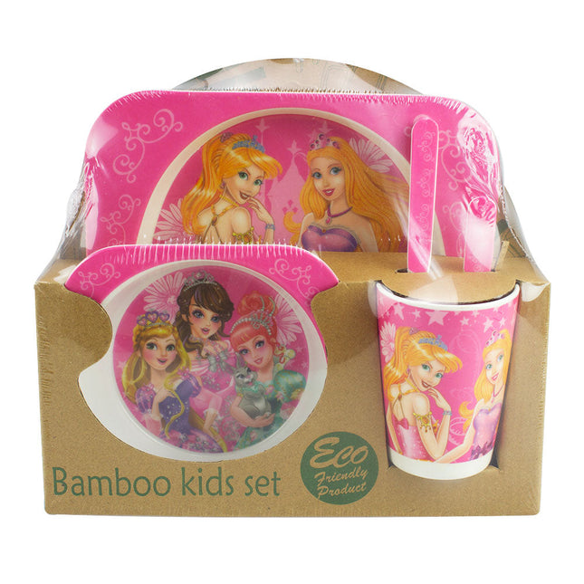 Baby and Me Bamboo Princess Pink Dinner Set 5 Piece