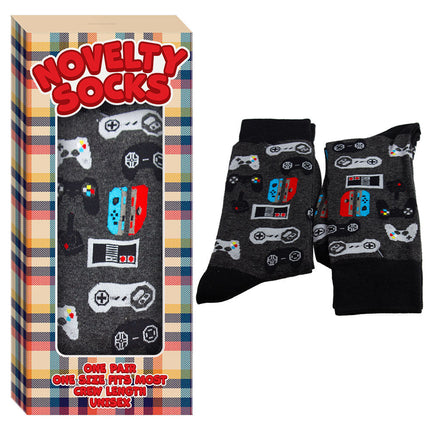 Unisex Gamer Crew Socks Video Game Controller Design Gift Box