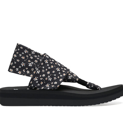 Sanuk Women's Sling St Midform Microfloral Black