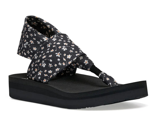 Sanuk Women's Sling St Midform Microfloral Black
