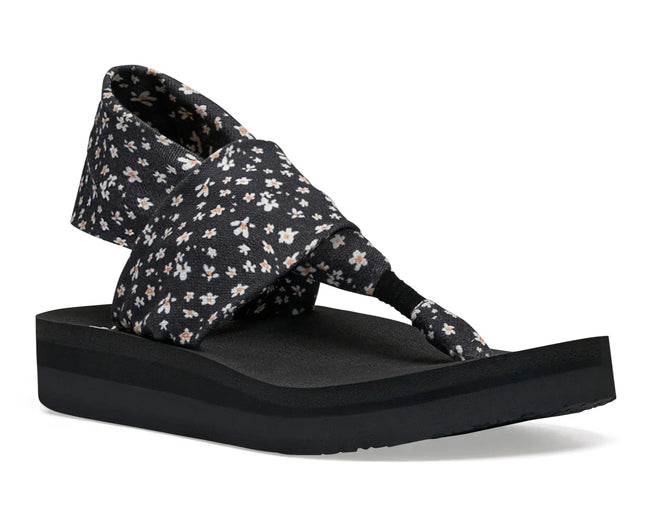 Sanuk Women's Sling St Midform Microfloral Black