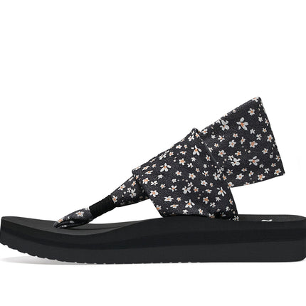 Sanuk Women's Sling St Midform Microfloral Black
