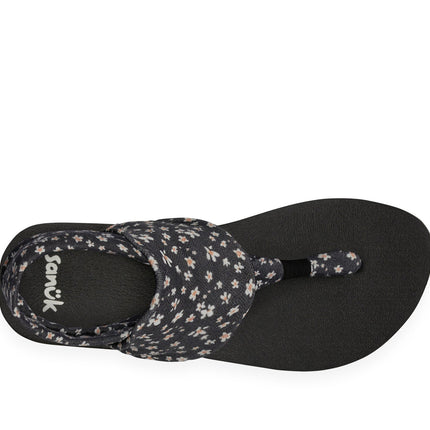 Sanuk Women's Sling St Midform Microfloral Black