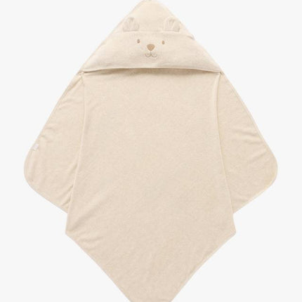 Purebaby Organic Cotton Hooded Towel for Baby Wheat 75CM x 75CM