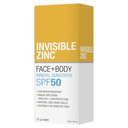 Invisible Zinc Face & Body SPF50 75g - OhYouLuckyDuck.com.au