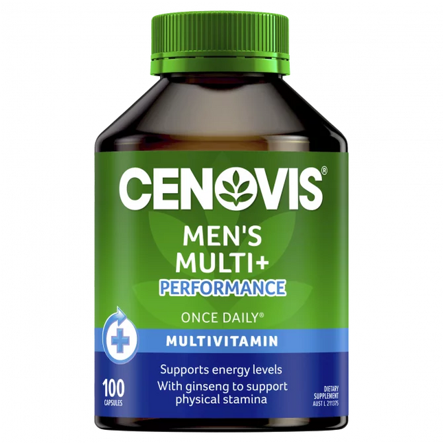 Cenovis Mens Multi + Performance Once Daily 100 Capsules - OhYouLuckyDuck.com.au