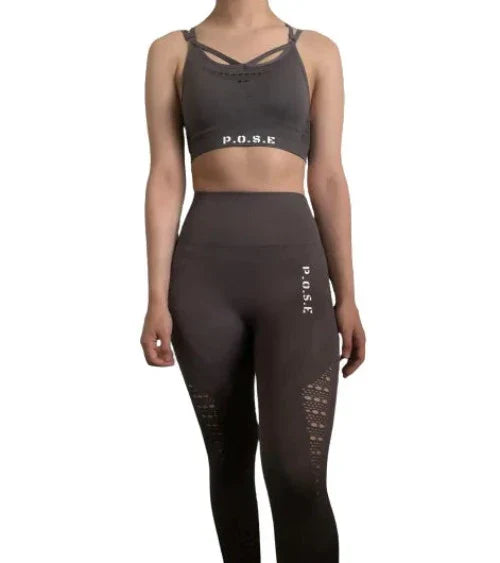 P.O.S.E Abloom Grey Seamless 7/8 Gym Leggings