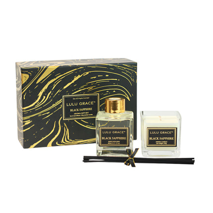 Lulu Grace Diffuser & Scented Candle Gift Set Black Sapphire