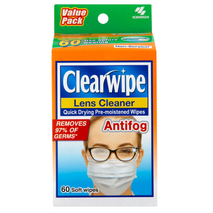 Clearwipe Antifog Lens Cleaner 60 Soft Wipes