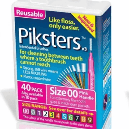 Piksters Interdental Brush Size 00 Pink 40 Pack - OhYouLuckyDuck.com.au