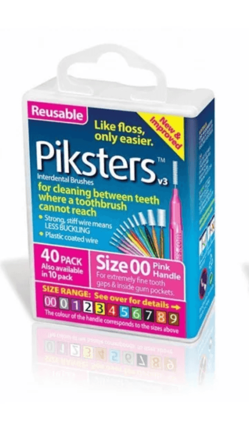 Piksters Interdental Brush Size 00 Pink 40 Pack - OhYouLuckyDuck.com.au