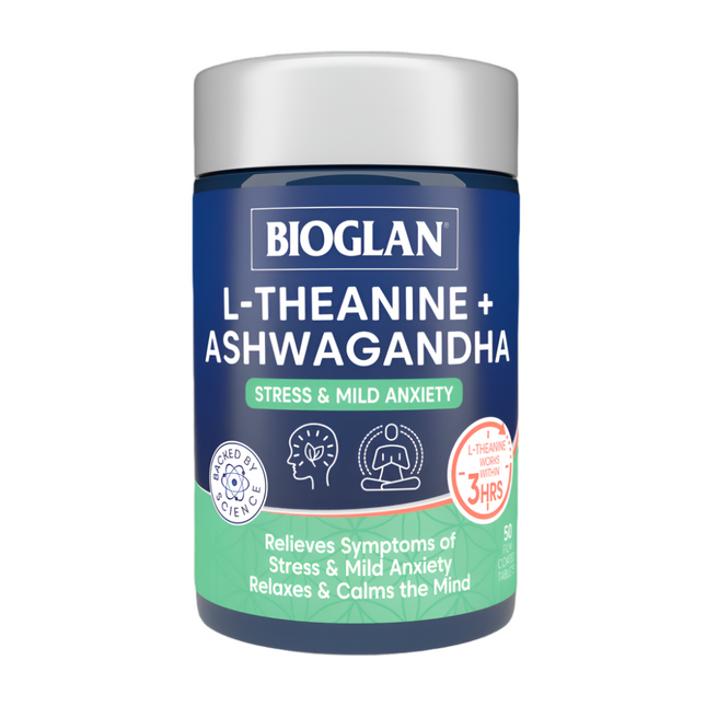 Bioglan L Theanine with Ashwagandha 50 Tabs