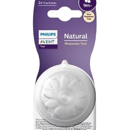 Avent Natural Response Teat 9 Months + Flow 2 Pack