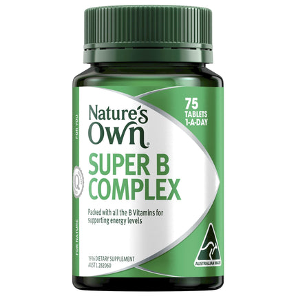 Nature's Own Super B Complex for Energy and Stress Support 75 Tablets